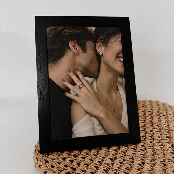 Quadro personalizado com fotografia e moldura de madeira