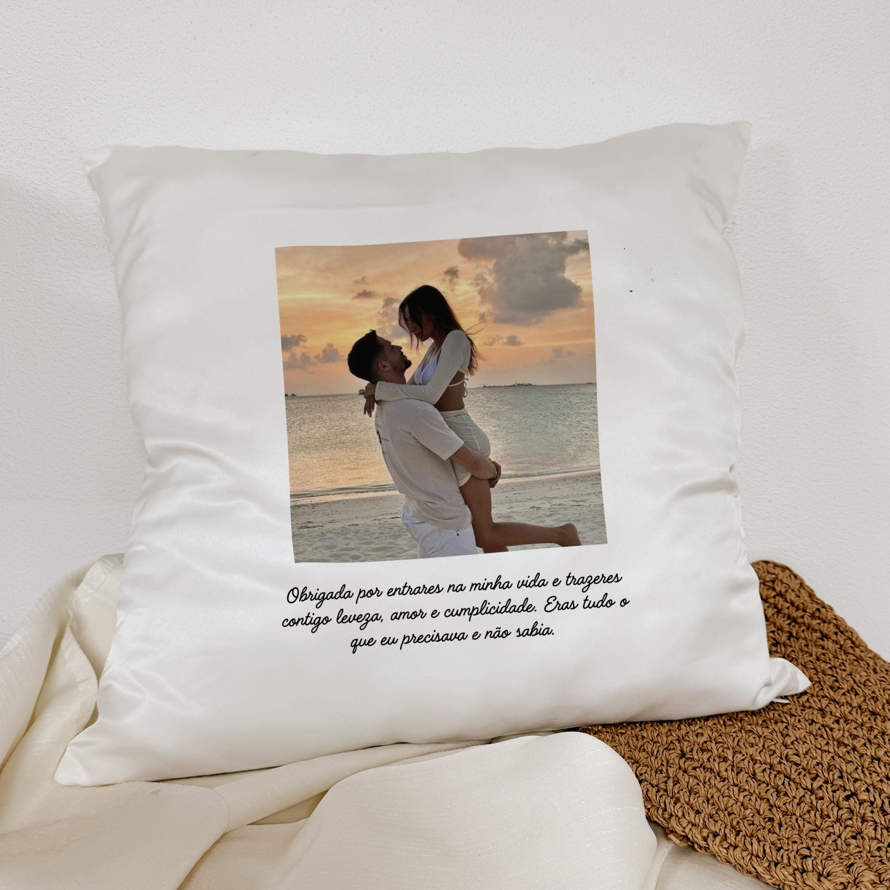 Almofada com foto e frase