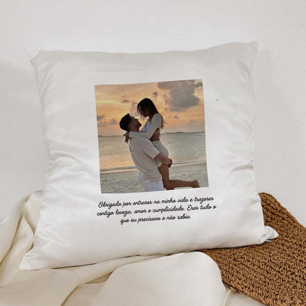 Almofada com foto e frase