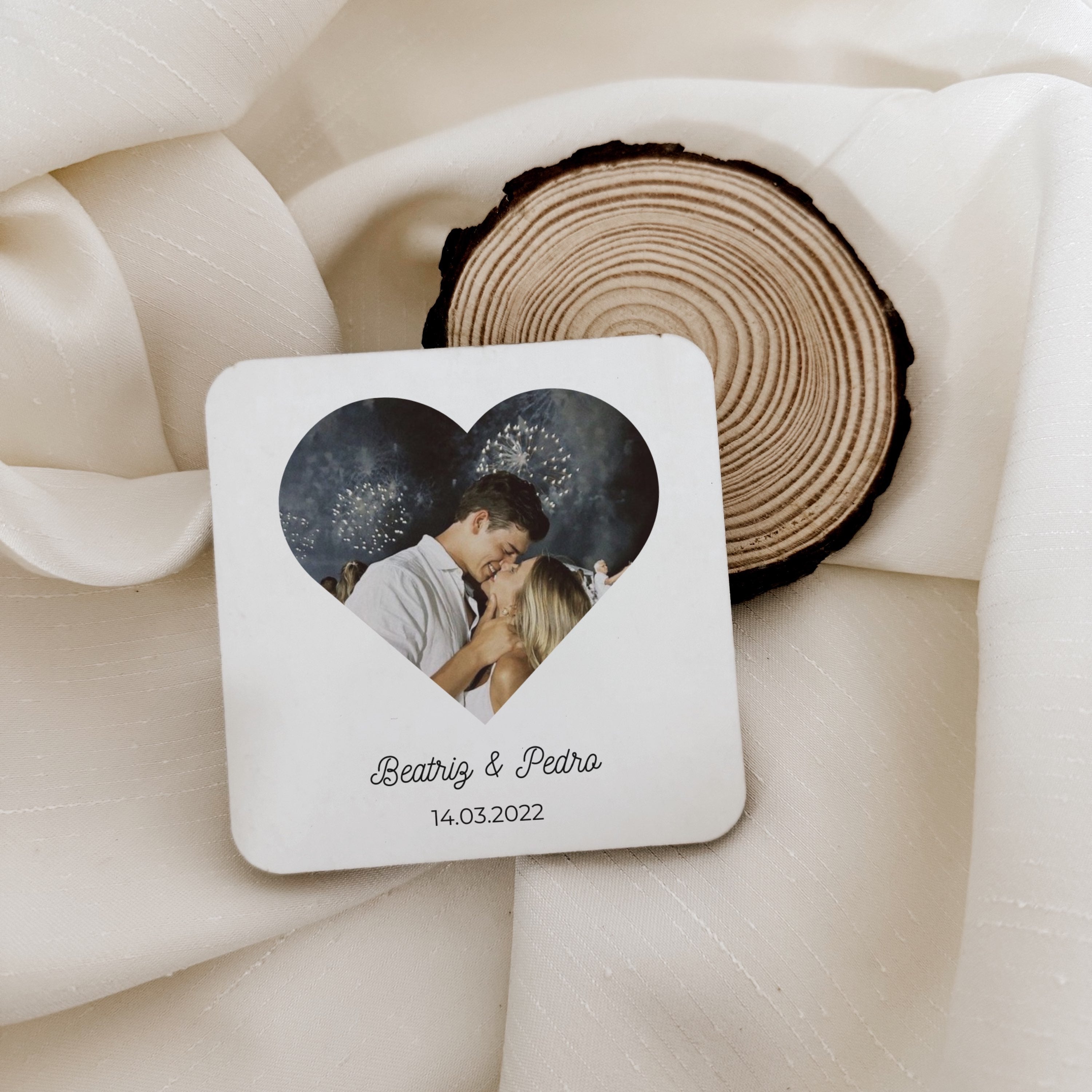 Base de copos com coração