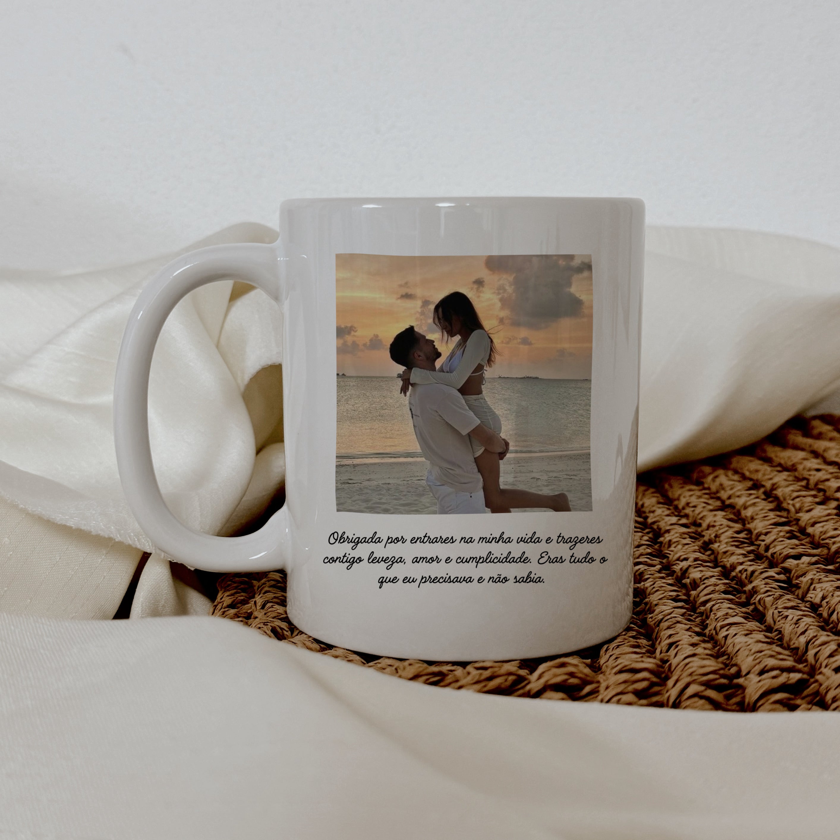 Caneca com foto e frase