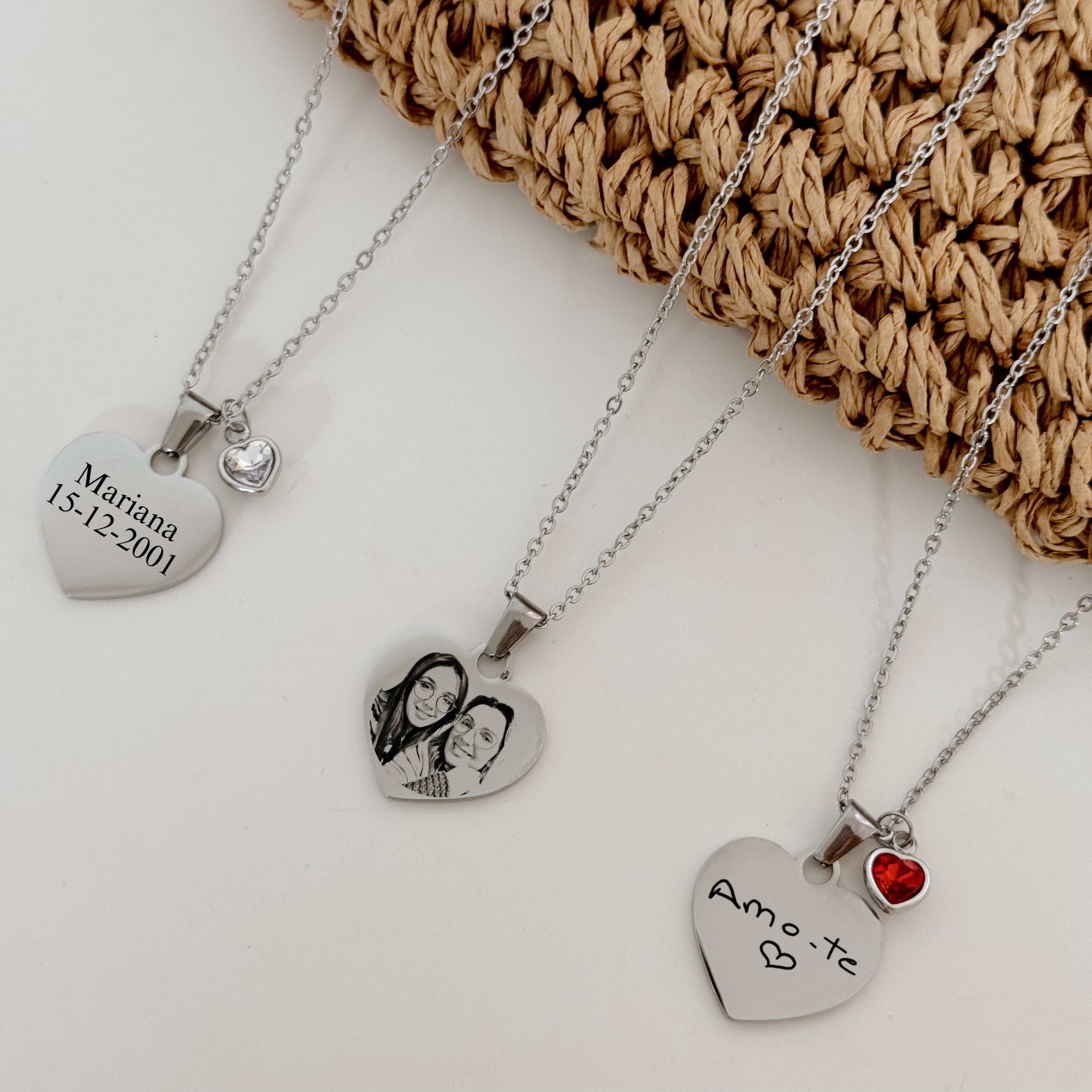 Colar coração prateado
