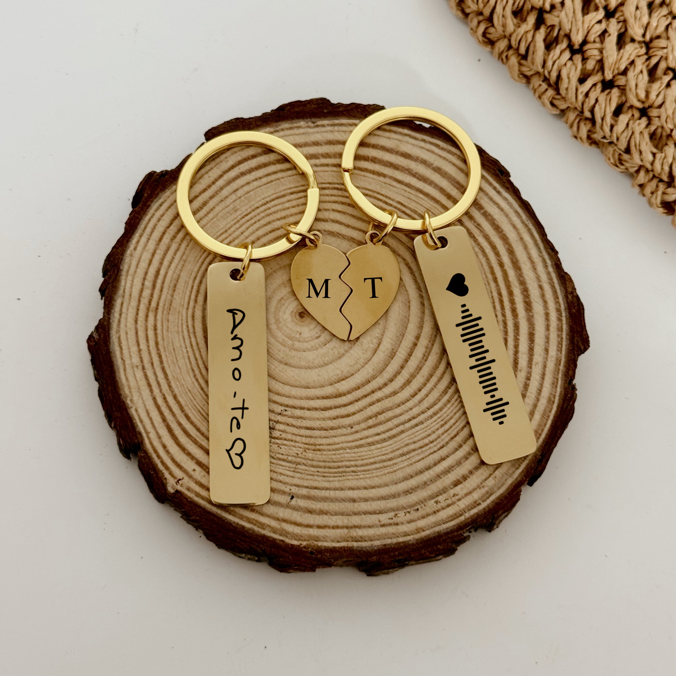 Conjunto de 2 porta-chaves dourado