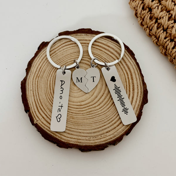 Conjunto de 2 porta-chaves prateado