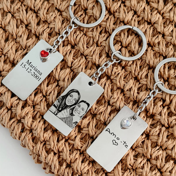 Porta-chaves prateado