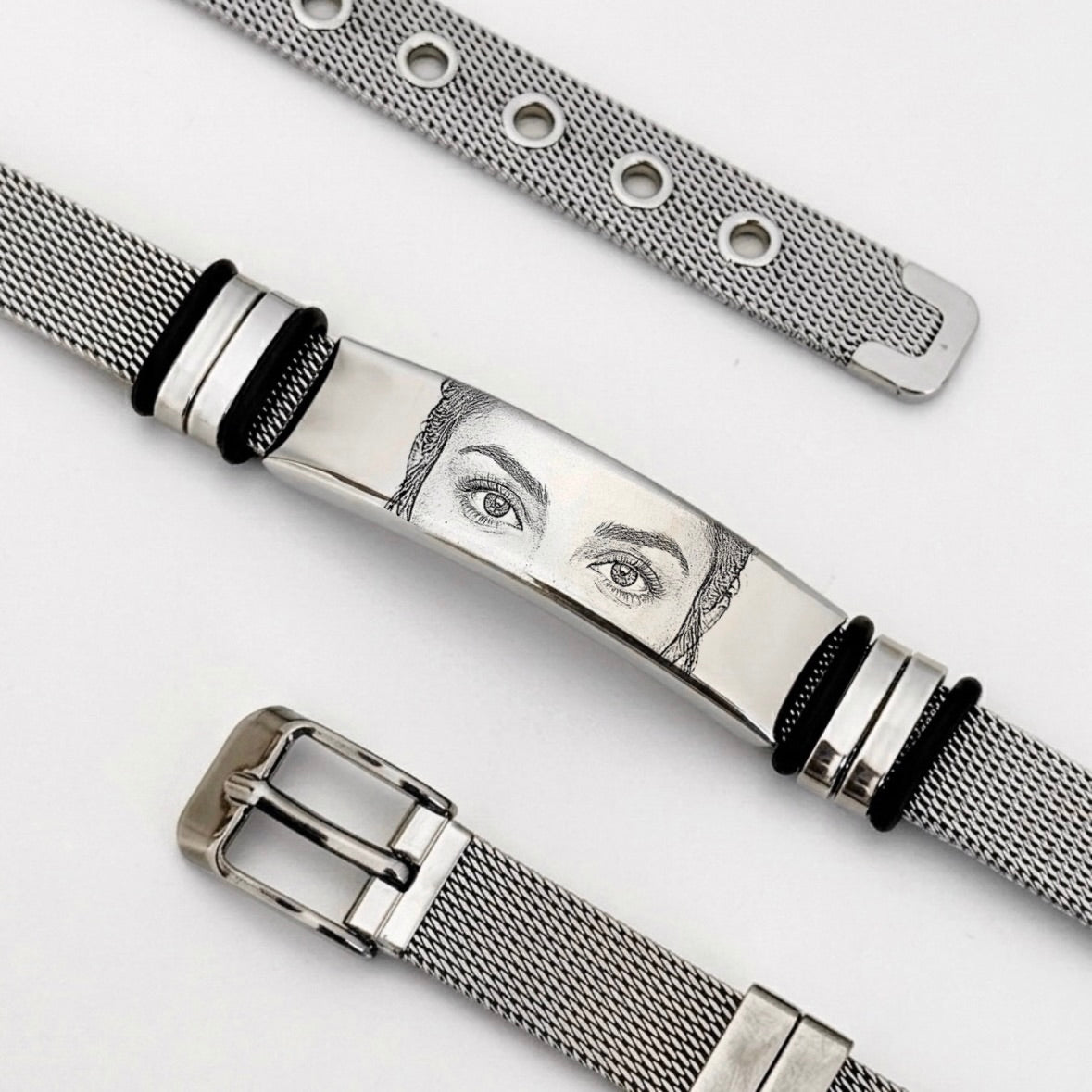 Pulseira watch com fotografia estilo desenho do olhar personalizada