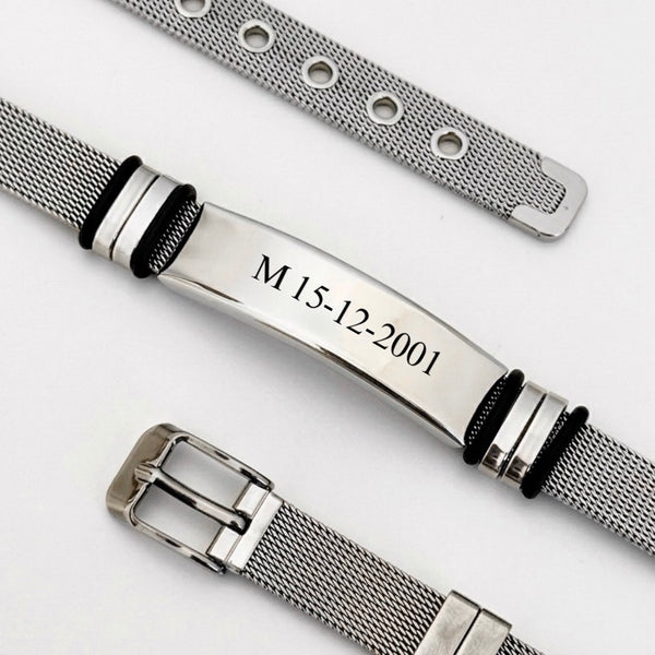 Pulseira watch com nome e data personalizada