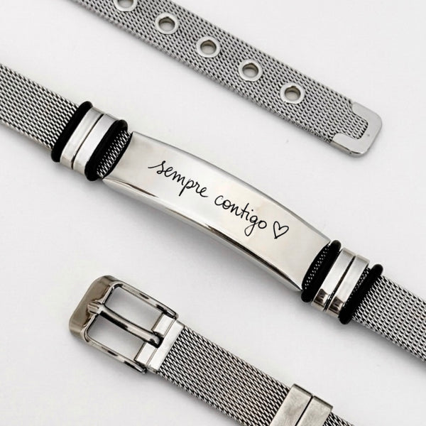 Pulseira watch com gravação manuscrita personalizada