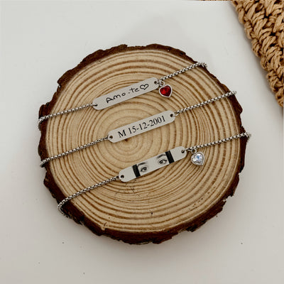 Pulseira barra prateada